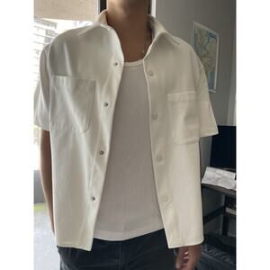 Zara Camp Collar Shirt - Large, Oyster White